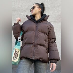 TNA MEGA Puffer Jacket 2XS Brown – Like New Oversized Down Puffer Coat
